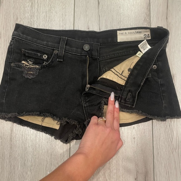 Rag & Bone Black Jean Shorts - Picture 3 of 6
